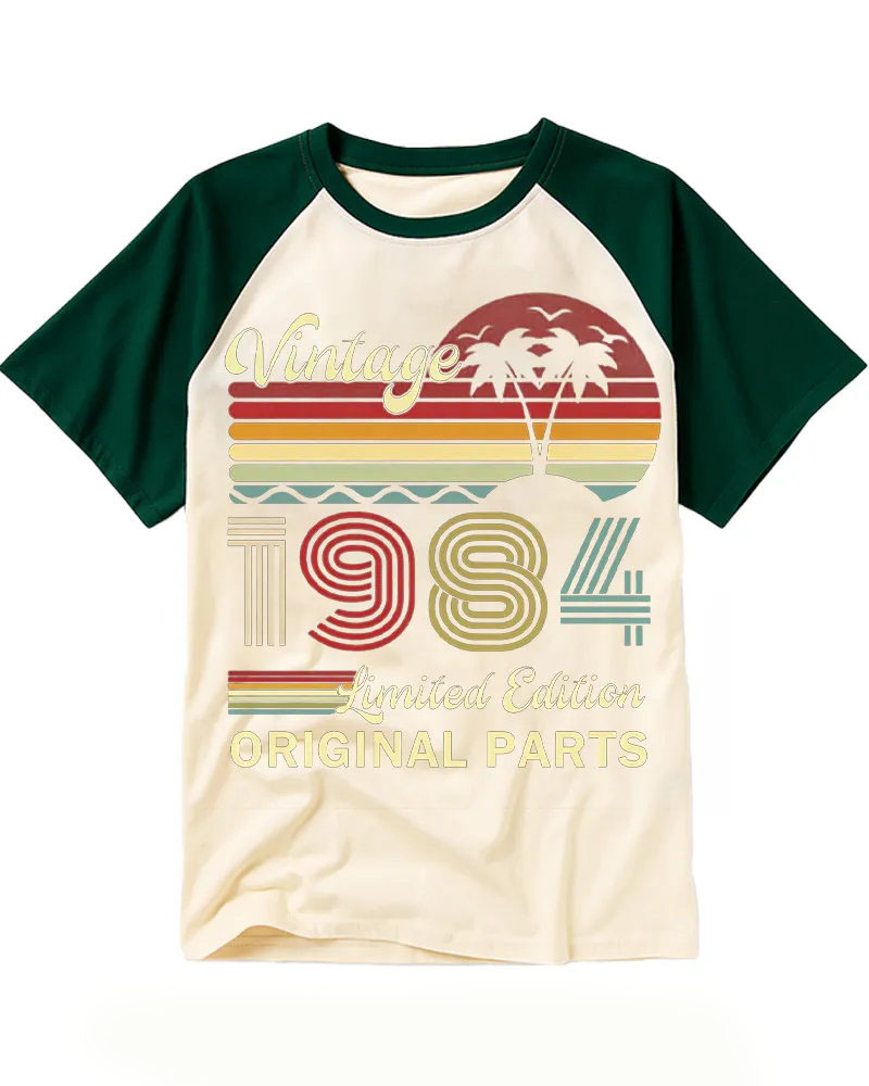 Retro 1980s Style Sunset Palm Cotton Tee