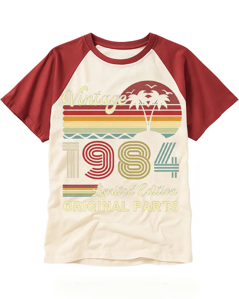 Retro 1980s Style Sunset Palm Cotton Tee