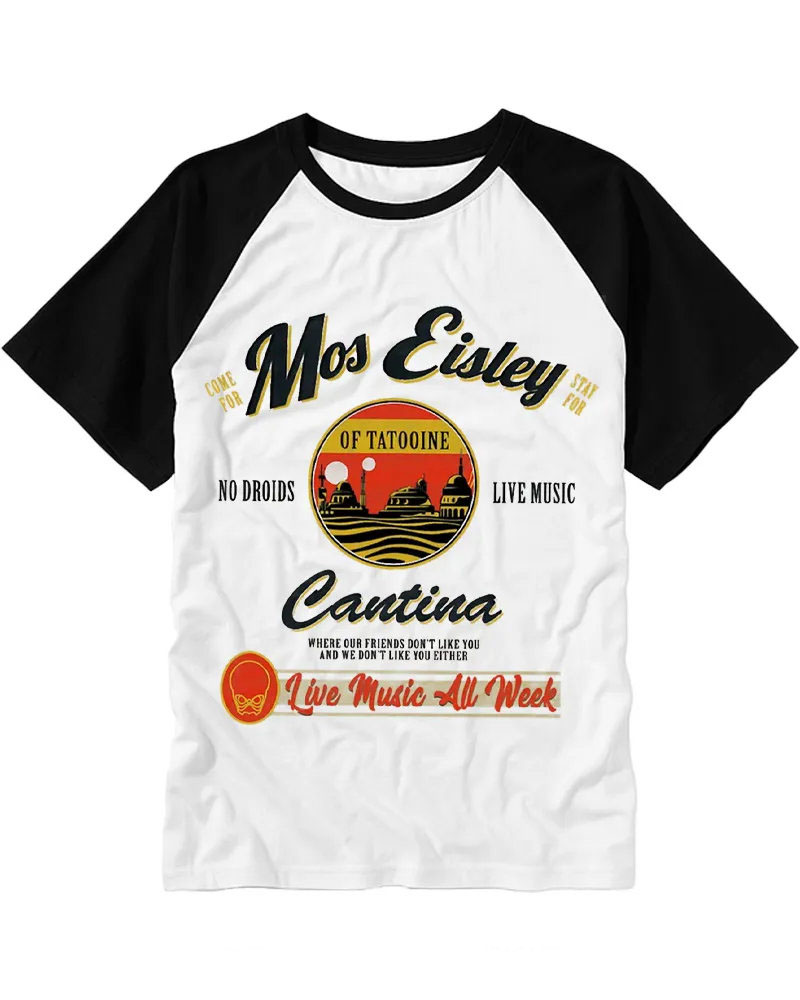 Vintage Desert Alien Bar Retro Logo Raglan Tee
