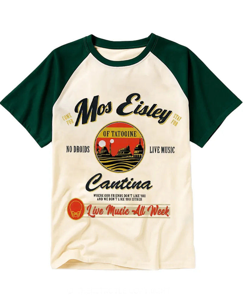 Vintage Desert Alien Bar Retro Logo Raglan Tee