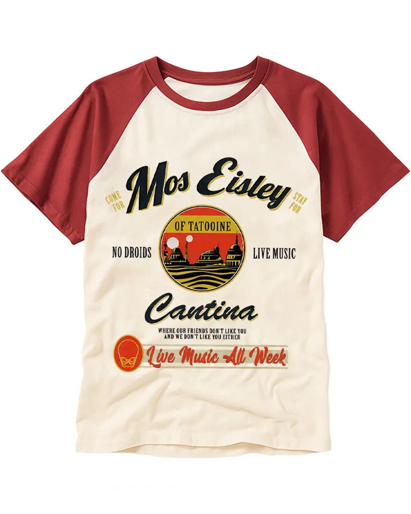 Vintage Desert Alien Bar Retro Logo Raglan Tee