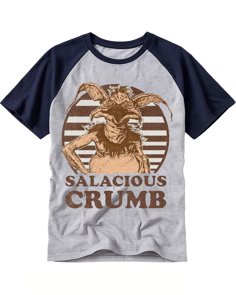 Retro Striped Alien Creature Raglan Tee