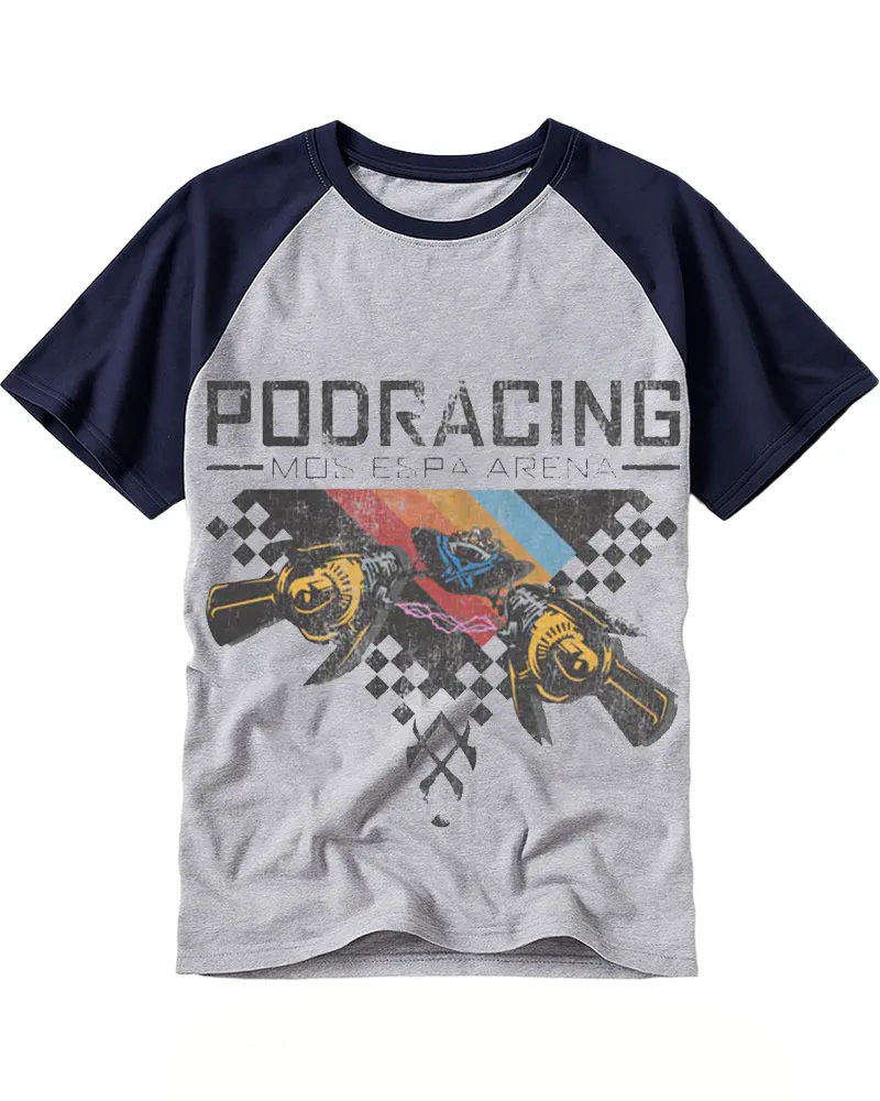 Distressed Futuristic Race Raglan Tee