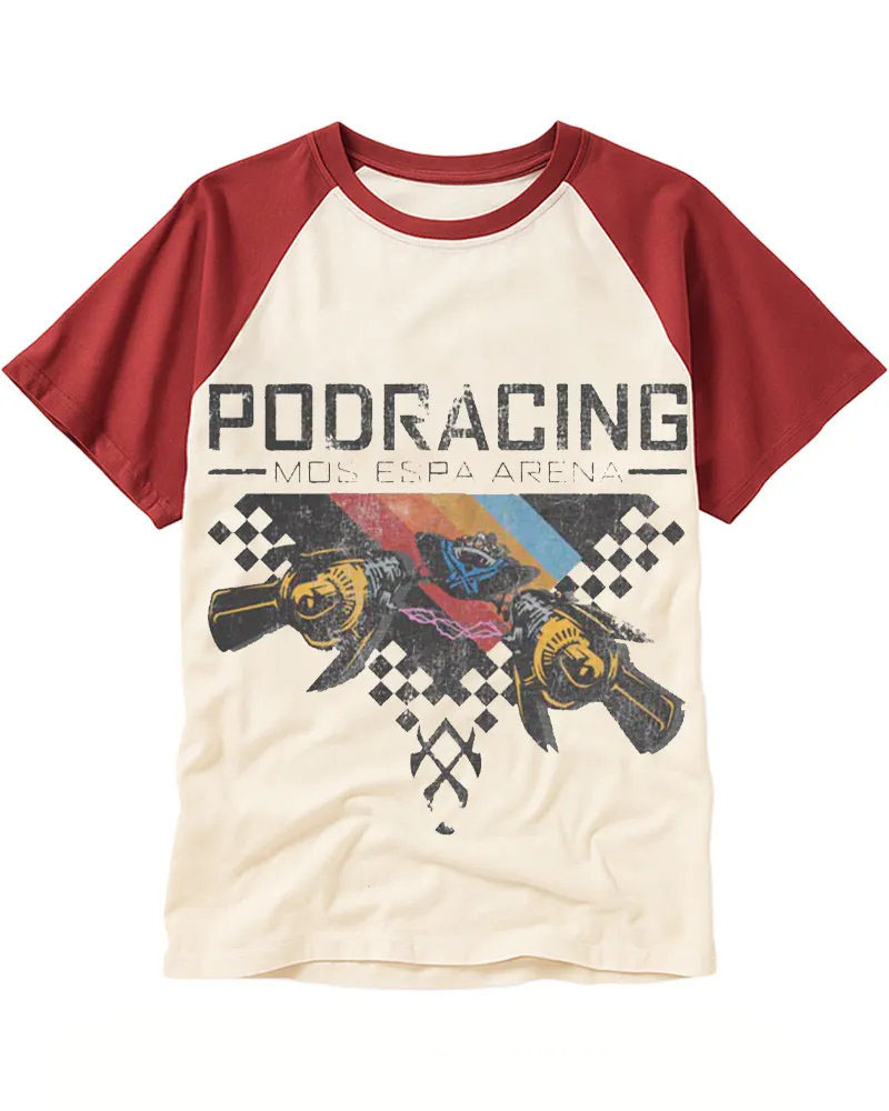 Distressed Futuristic Race Raglan Tee