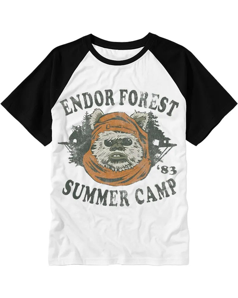 Vintage Retro Forest Creature Cotton Raglan T-Shirt