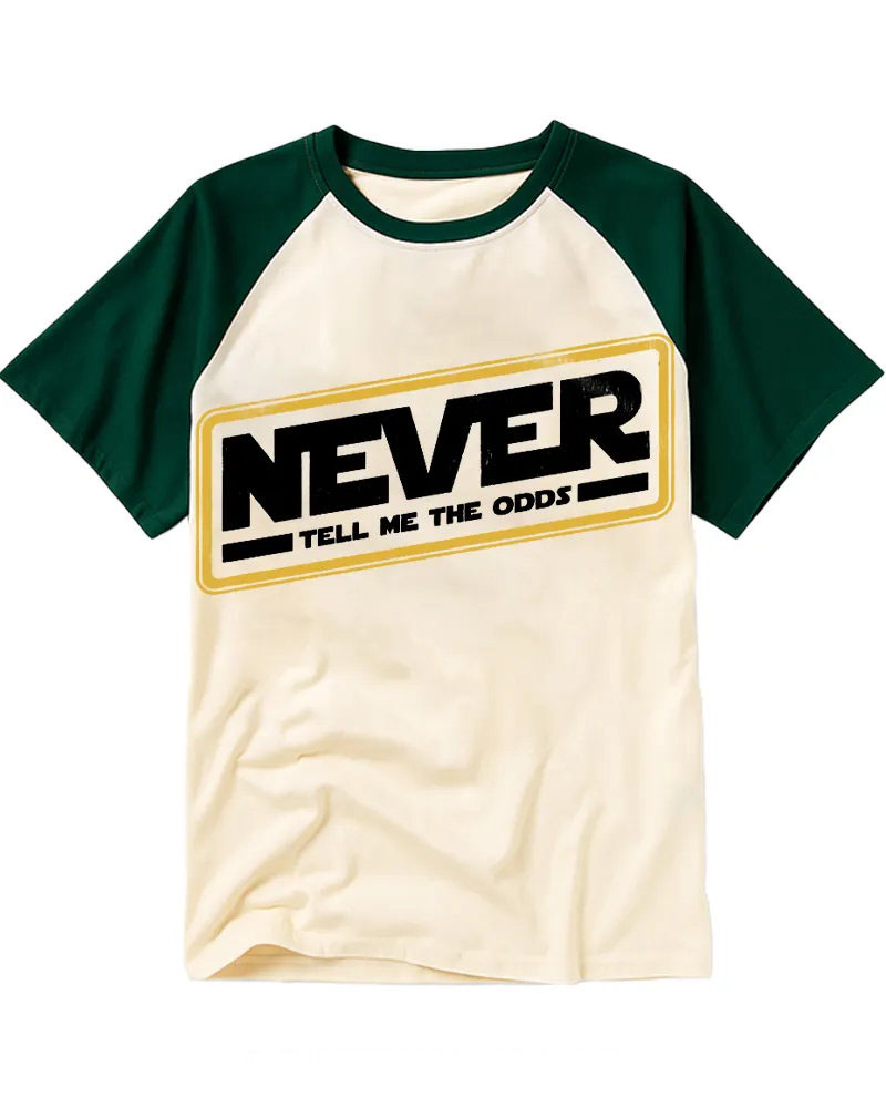 Distressed Yellow Border Graphic Cotton Baseball Tee