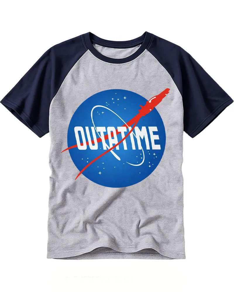 Vintage Sci-Fi Logo Inspired Graphic Raglan Tee