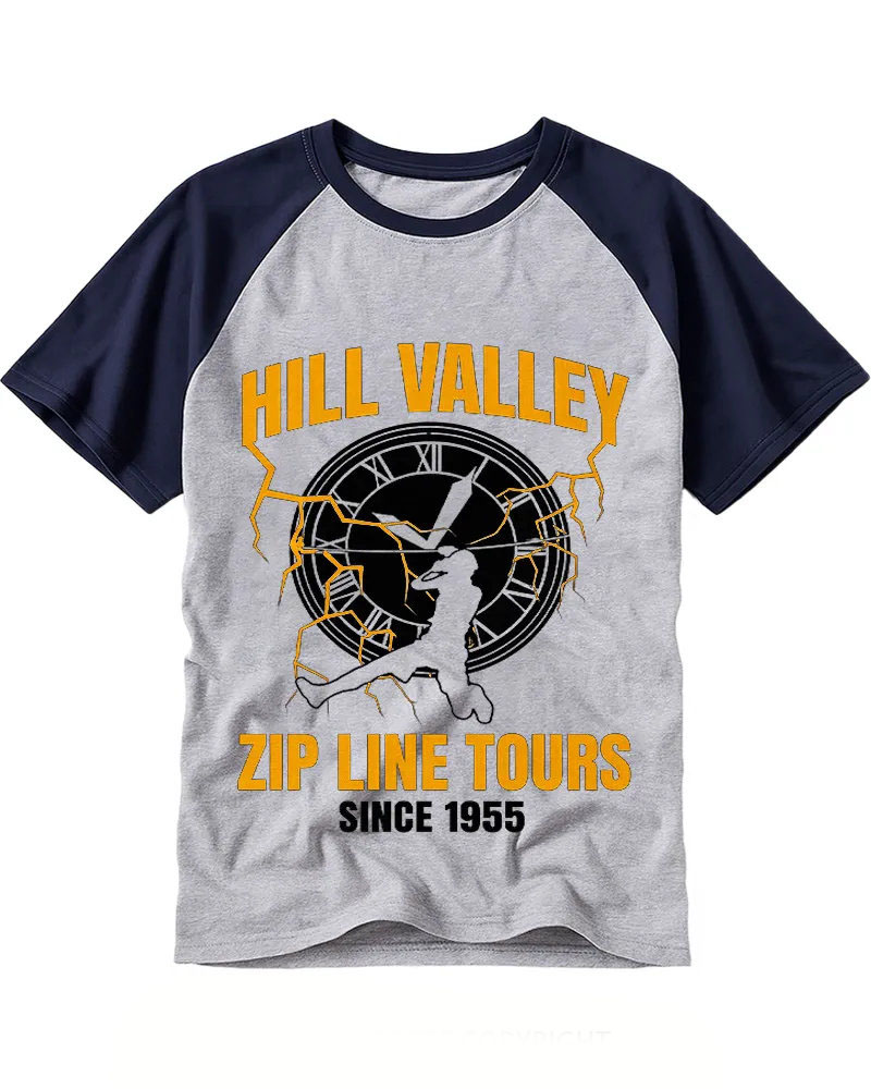 Retro Time Travel Graphic Raglan Tee