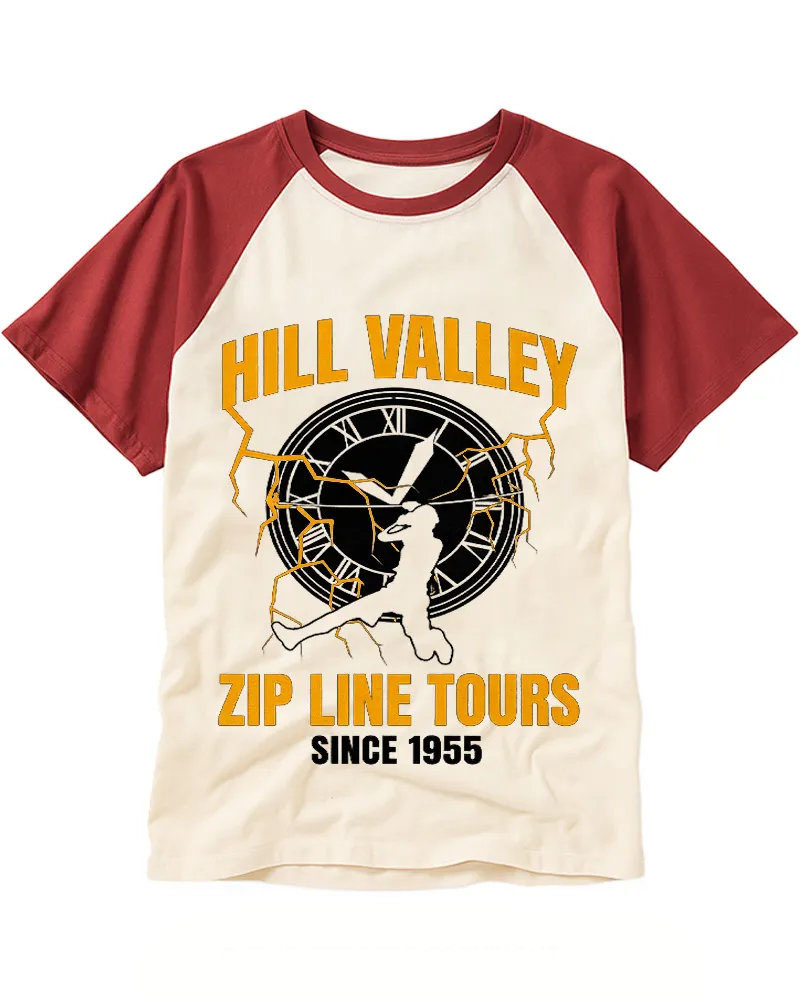 Retro Time Travel Graphic Raglan Tee