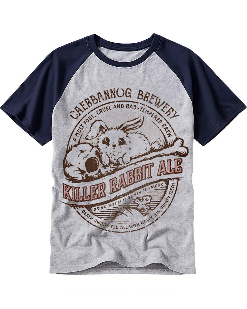 Retro Killer Rabbit Ale Raglan Tee