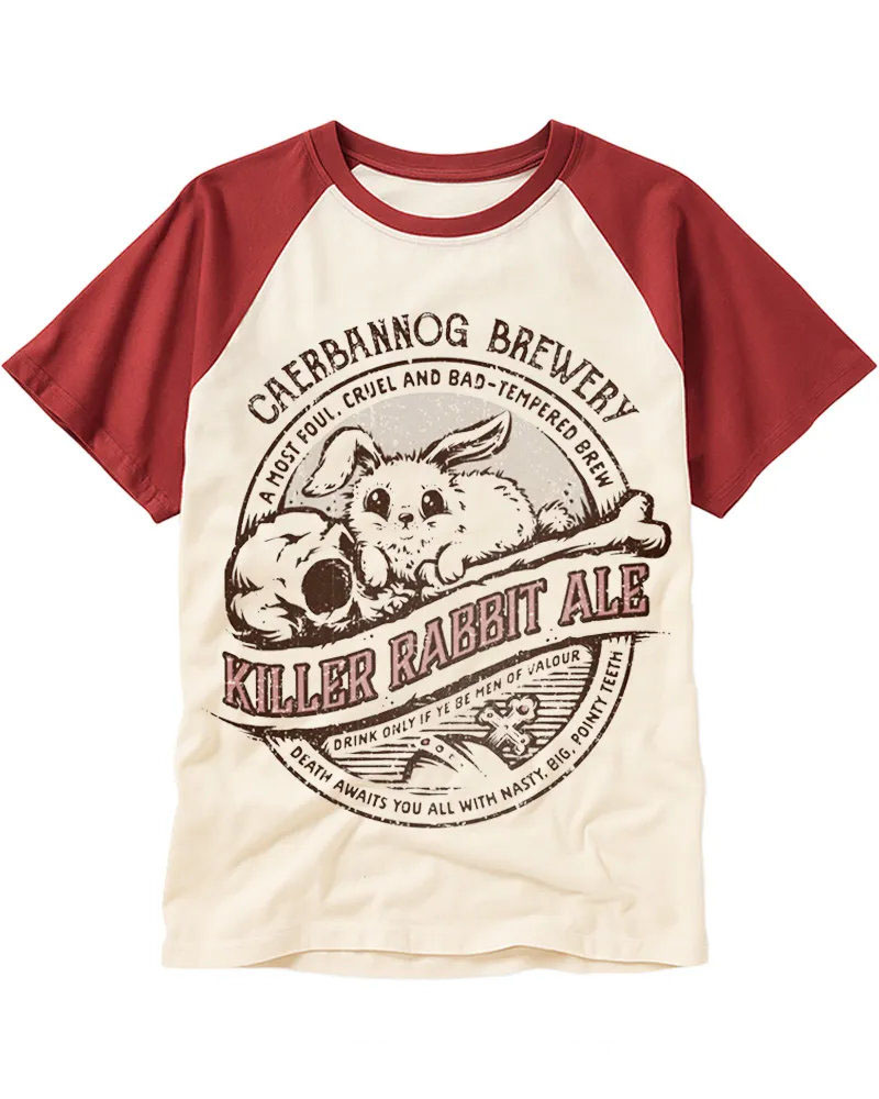 Retro Killer Rabbit Ale Raglan Tee