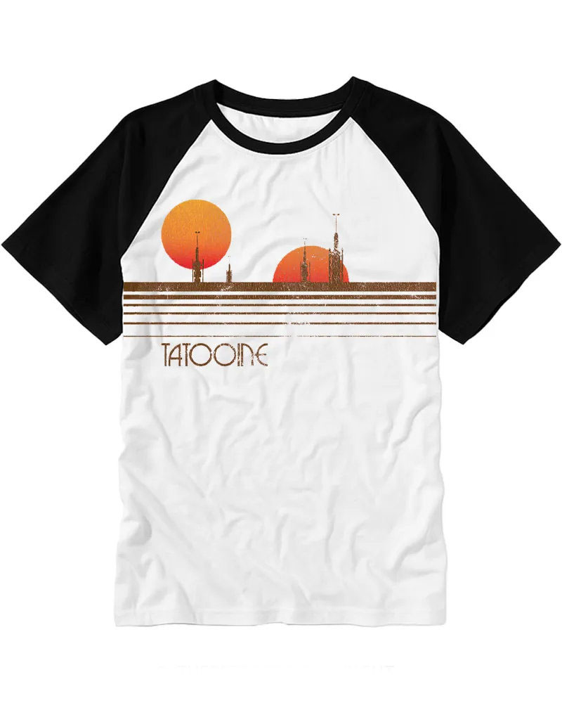 Vintage Distressed Space Town Cotton Raglan Shirt