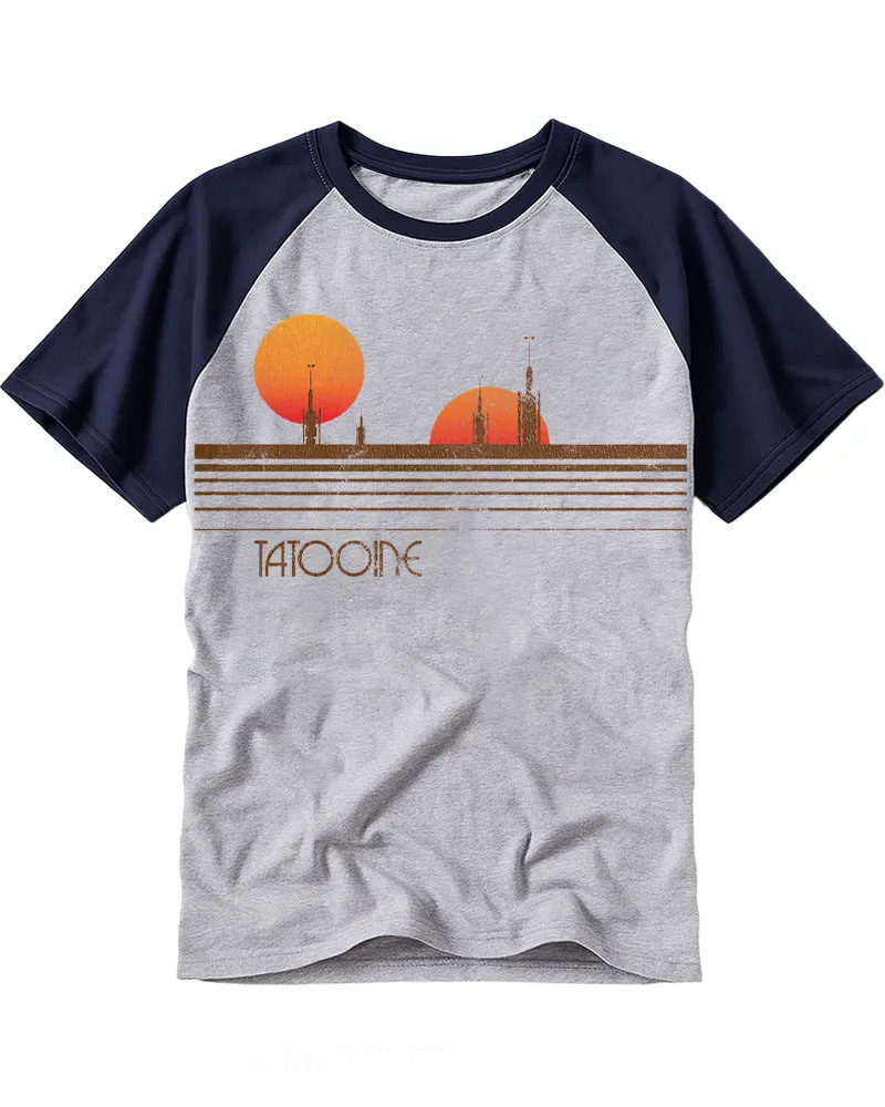 Vintage Distressed Space Town Cotton Raglan Shirt