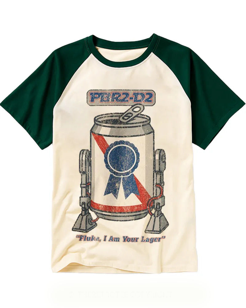 Retro Beer Can Robot Graphic Tee