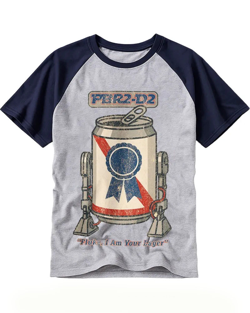 Retro Beer Can Robot Graphic Tee