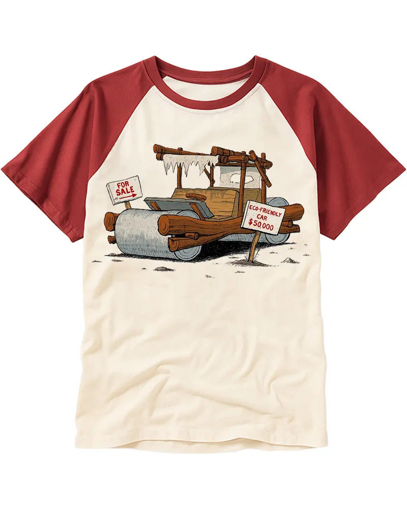 Retro Stone Age Car Graphic Tee