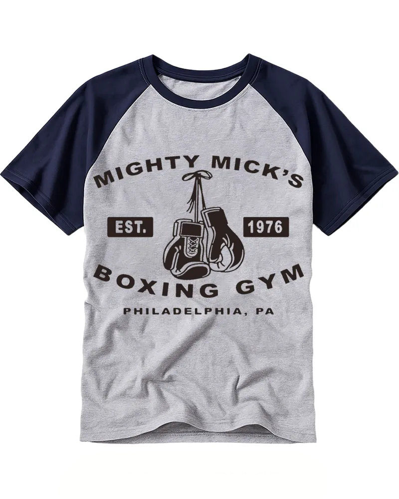 Retro Boxing Gloves Gym Raglan Tee