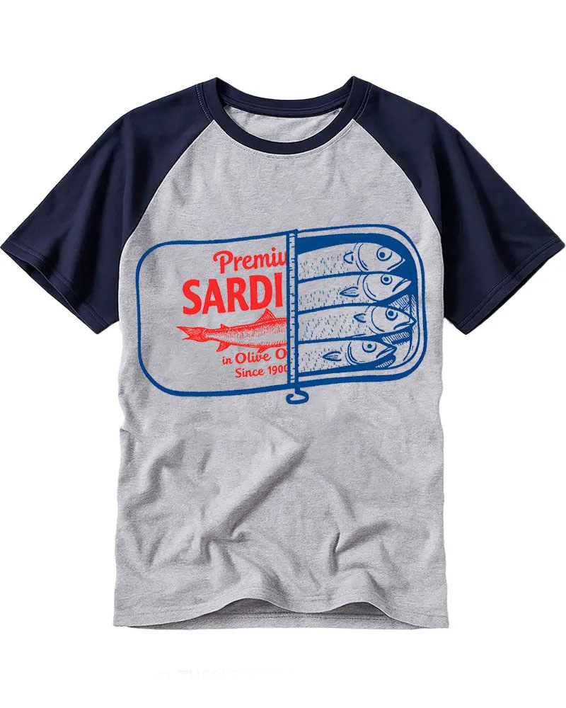 Vintage Seafood Can Graphic Raglan Tee