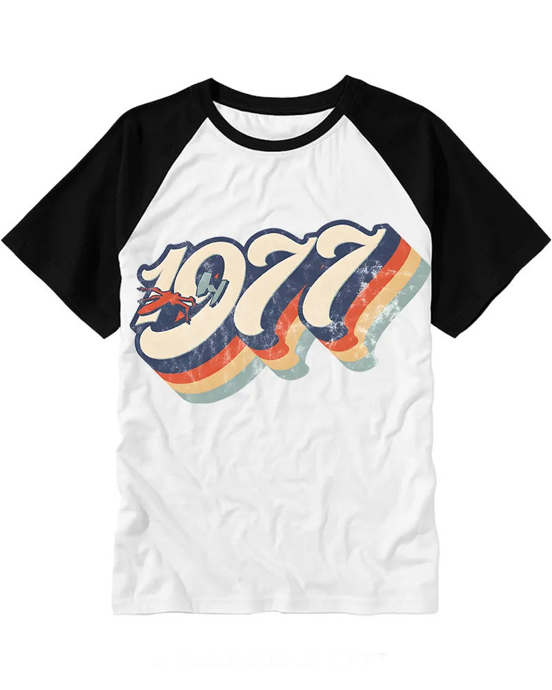 70s Colorful Gradient Stripes Cotton Baseball Tee