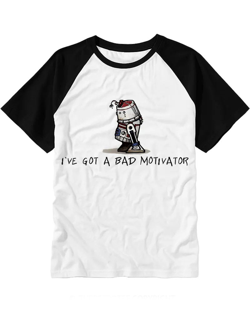 Retro Sad Robot Raglan Tee