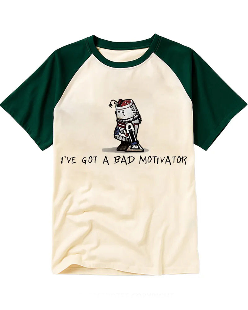 Retro Sad Robot Raglan Tee