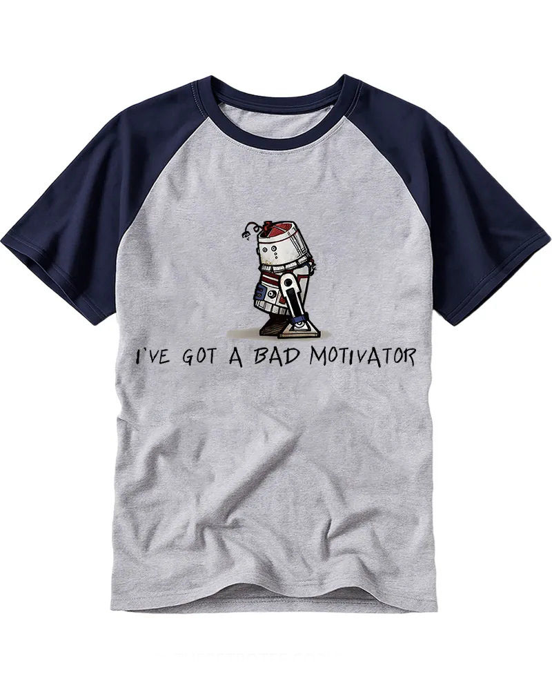 Retro Sad Robot Raglan Tee