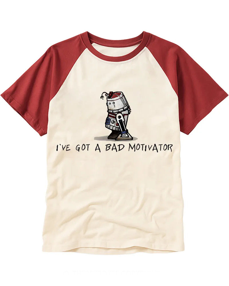 Retro Sad Robot Raglan Tee