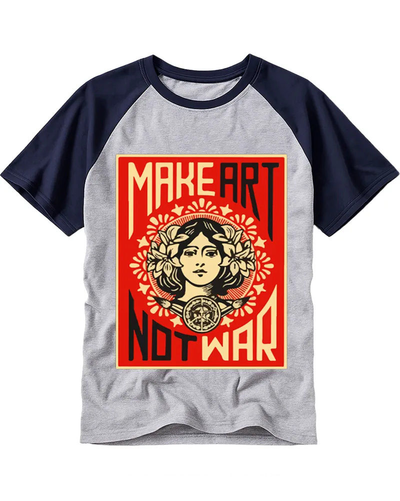Retro Art Nouveau Woman Raglan Tee