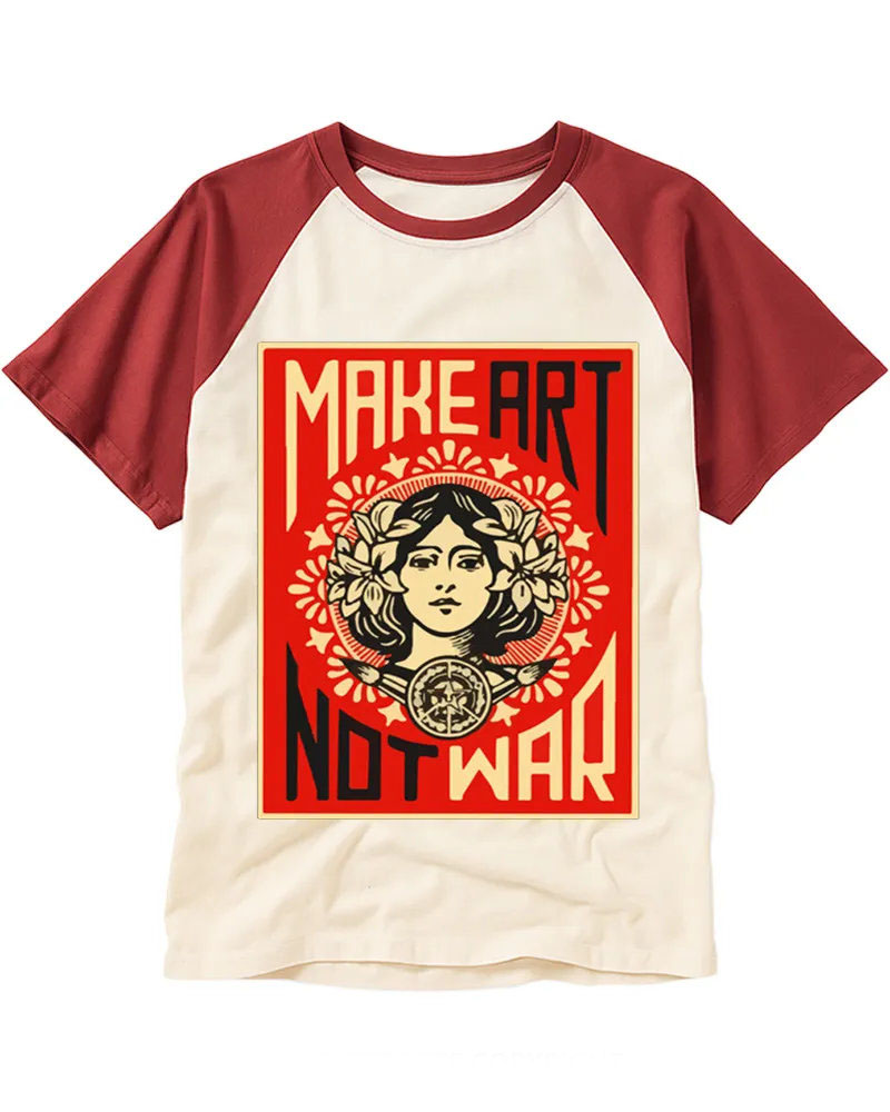 Retro Art Nouveau Woman Raglan Tee