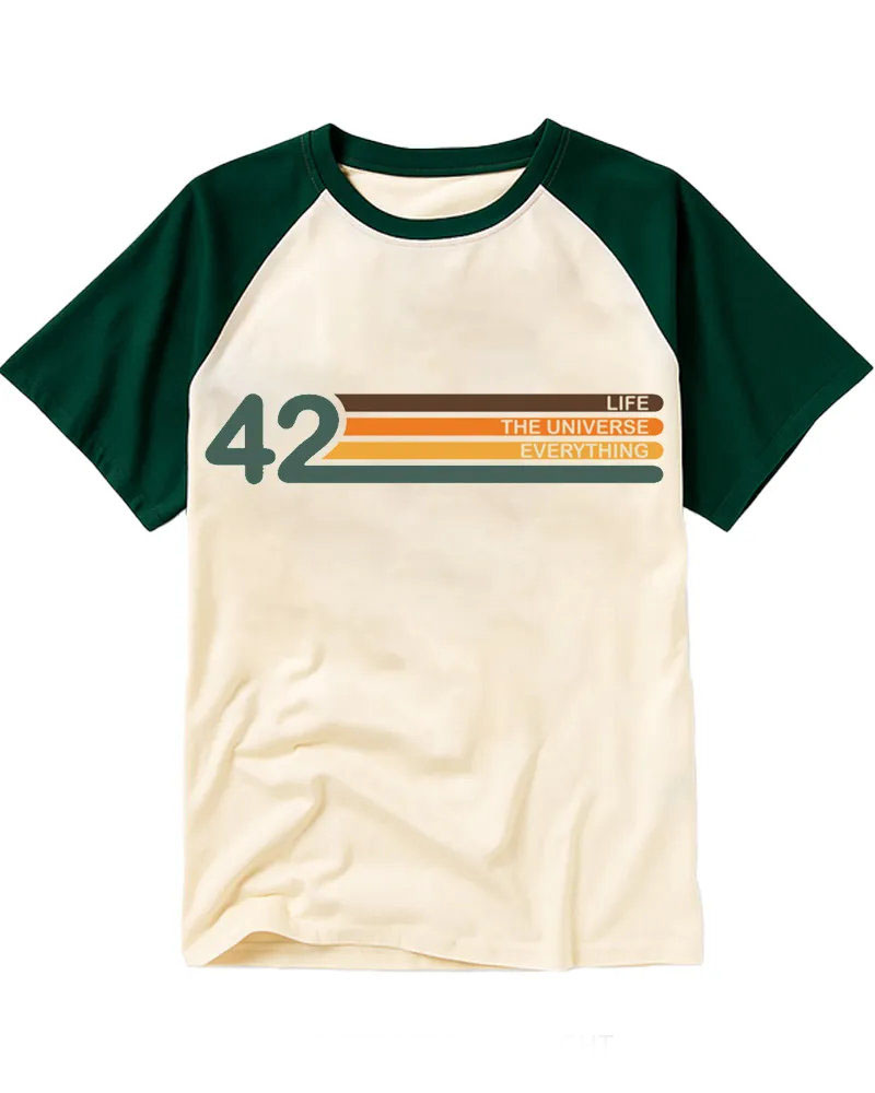 Classic Retro Colorful Stripe Cotton Raglan Tee