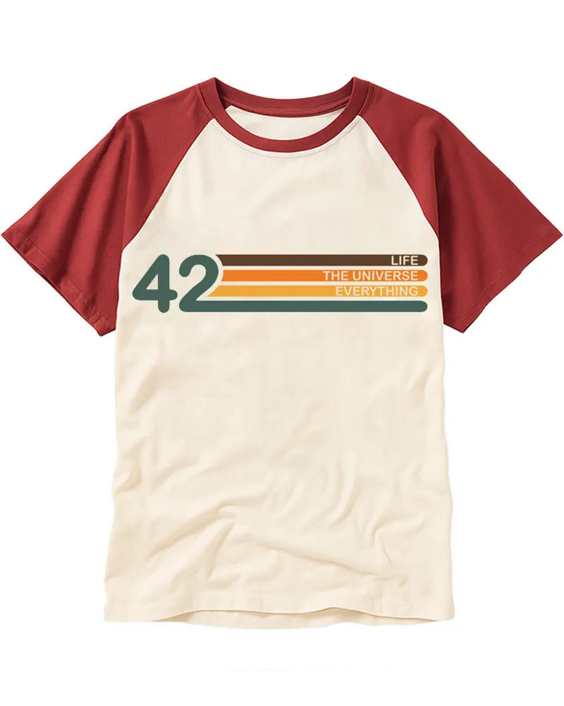 Classic Retro Colorful Stripe Cotton Raglan Tee
