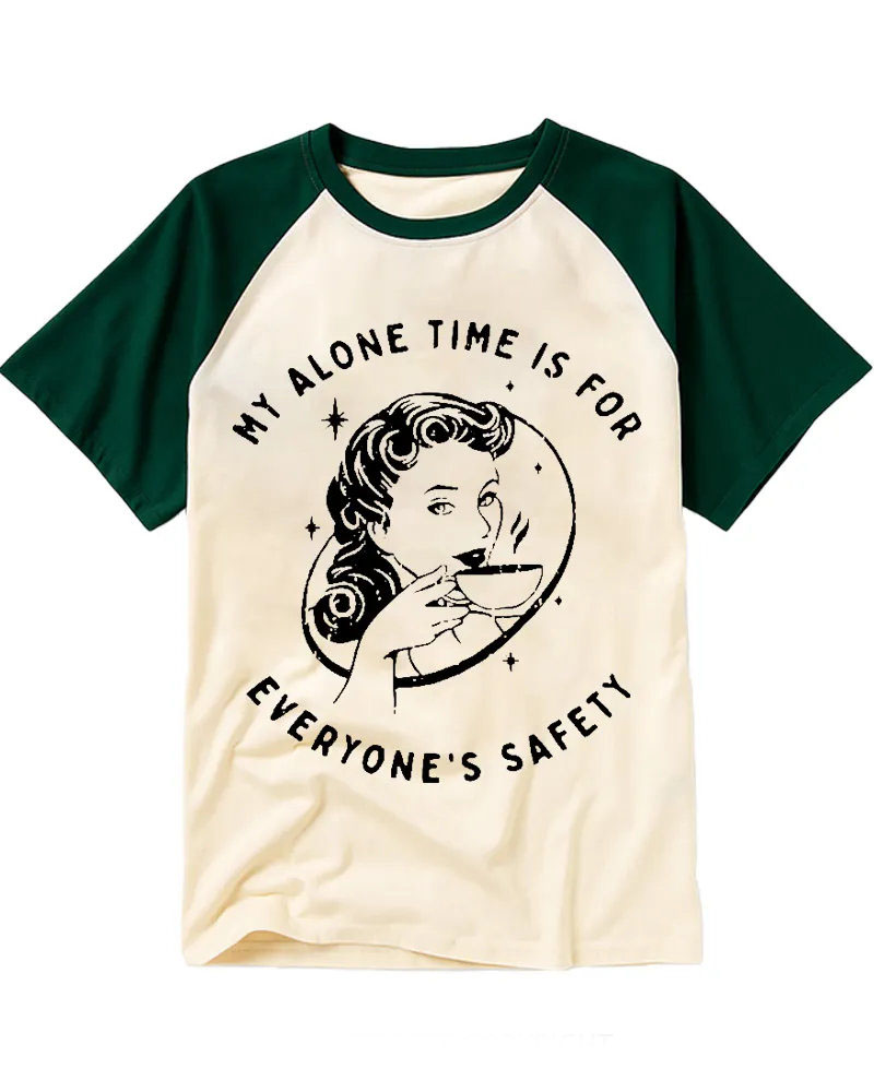 Vintage Retro Coffee Lady Cotton Raglan T-Shirt