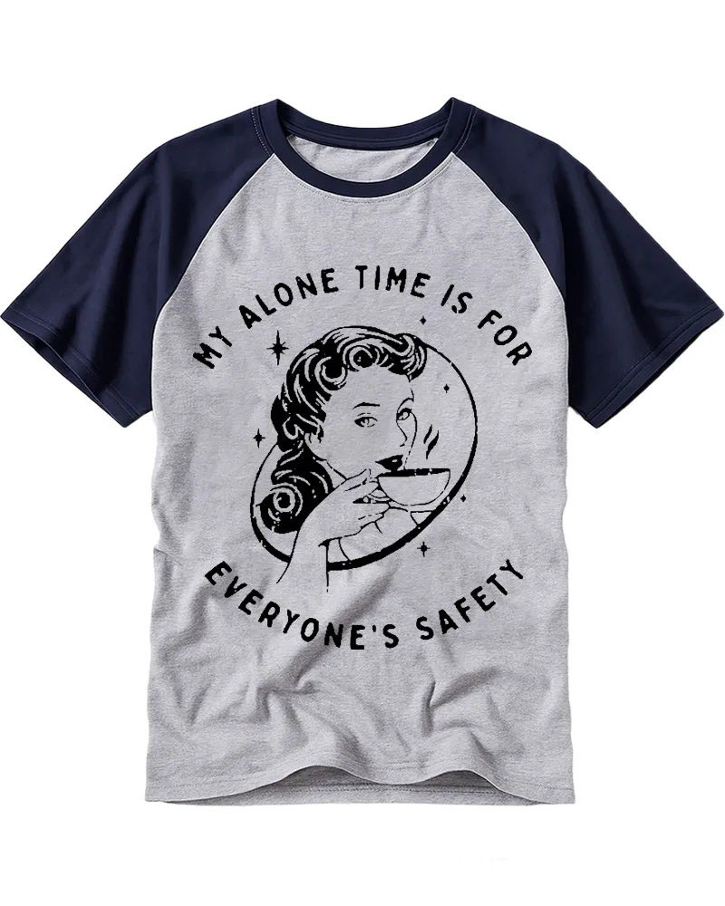 Vintage Retro Coffee Lady Cotton Raglan T-Shirt