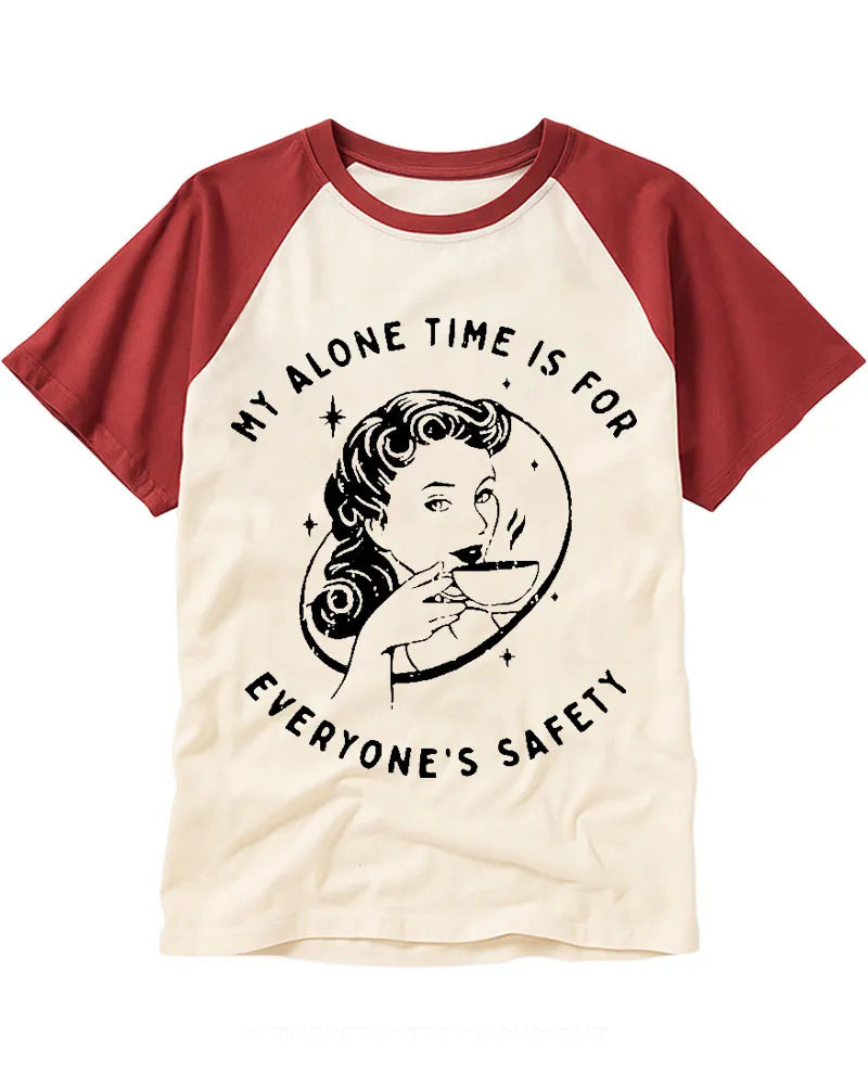 Vintage Retro Coffee Lady Cotton Raglan T-Shirt