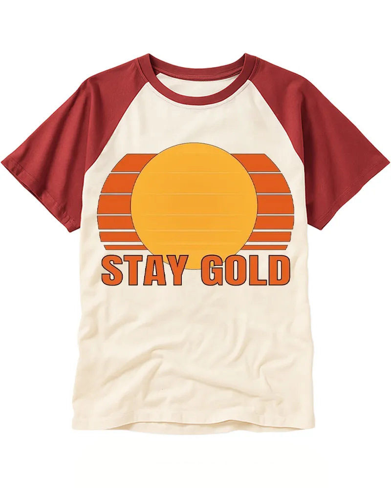 Warm Tone Retro Vibe Raglan Tee