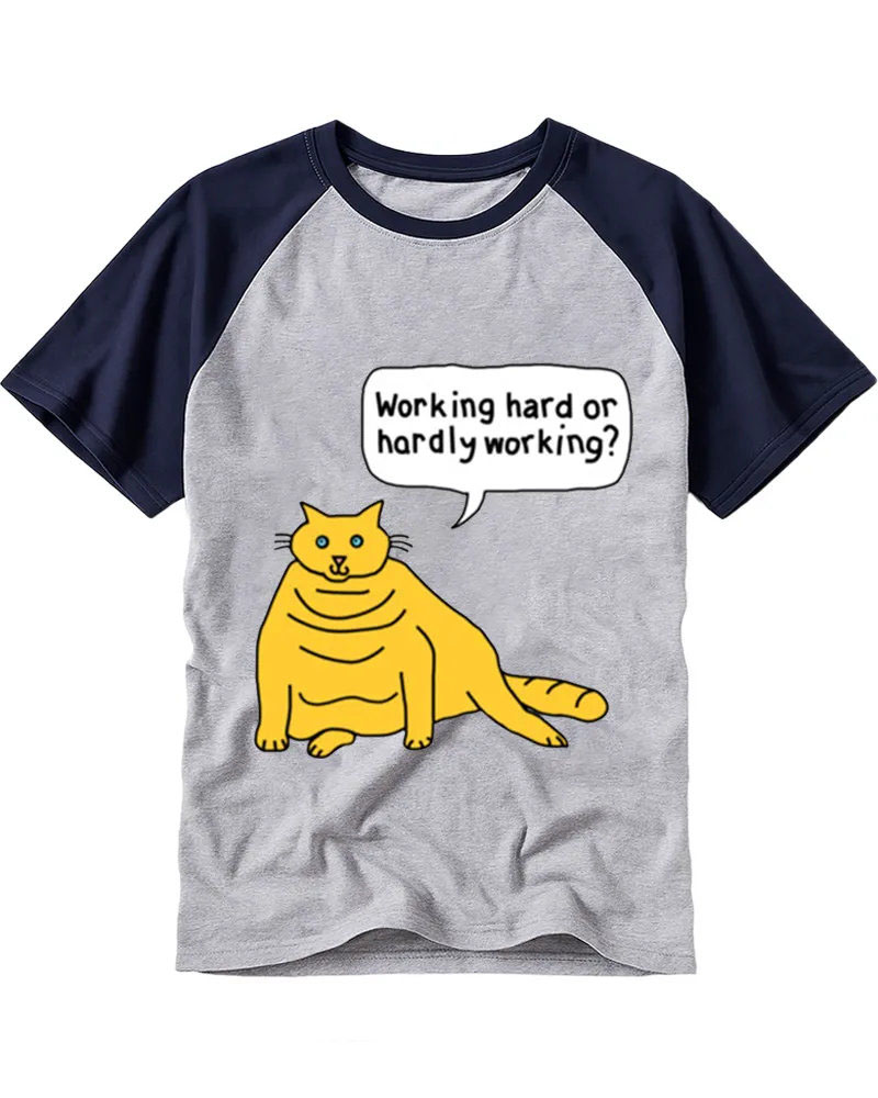 Funny Chubby Lazy Yellow Cat Graphic Tee
