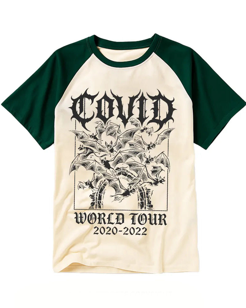 Retro Gothic Bat Raglan Tee