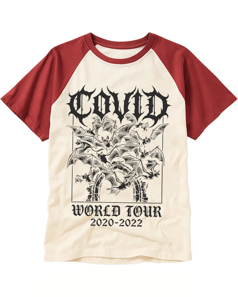 Retro Gothic Bat Raglan Tee