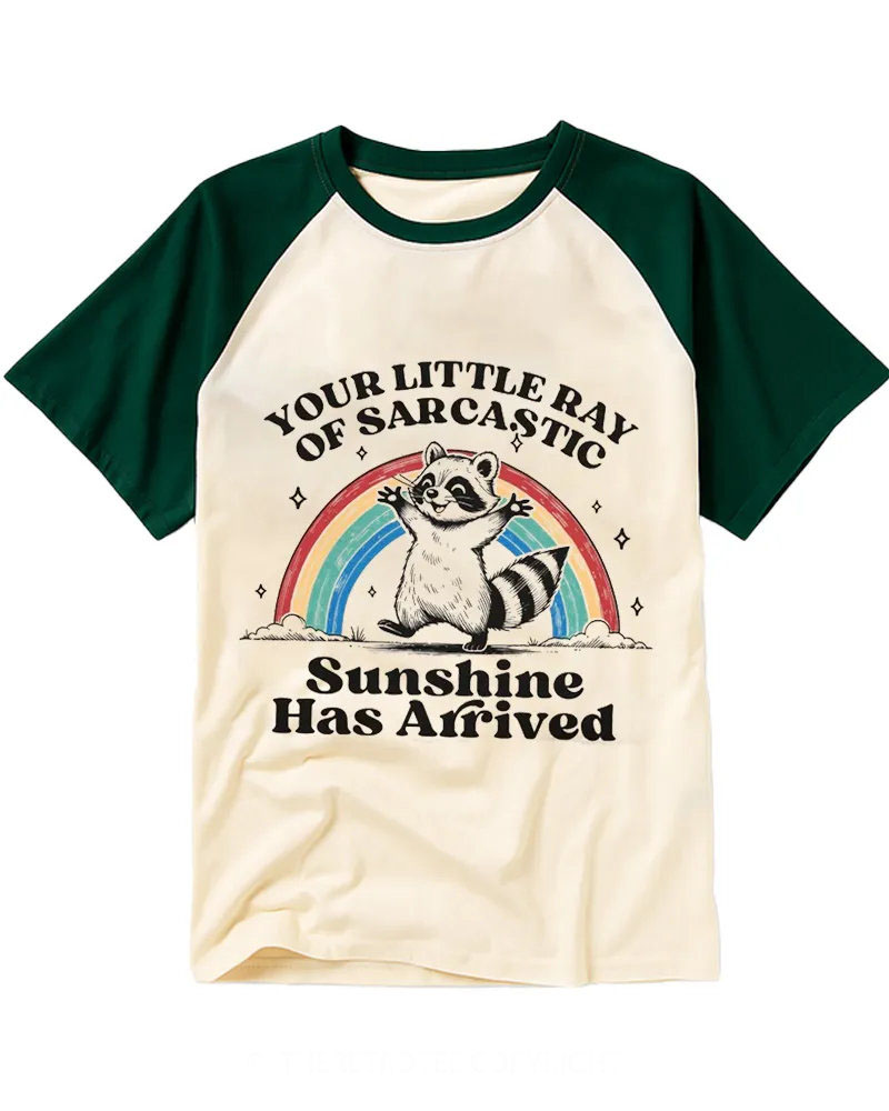 Vintage Groovy Sassy Raccoon Cotton Raglan Shirt