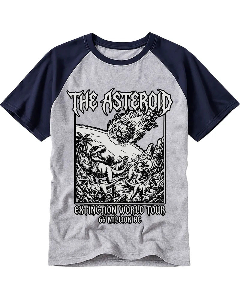 Metal Style Dinosaur Extinction Graphic Tee