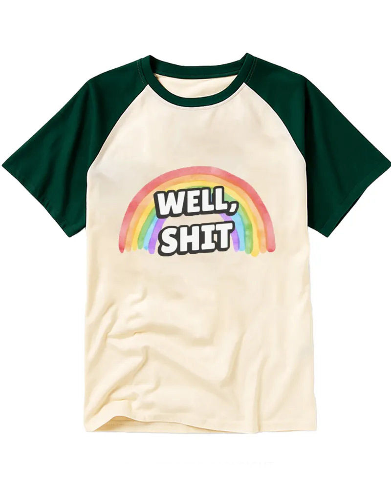 Retro Humorous Rainbow Vibe Cotton Tee