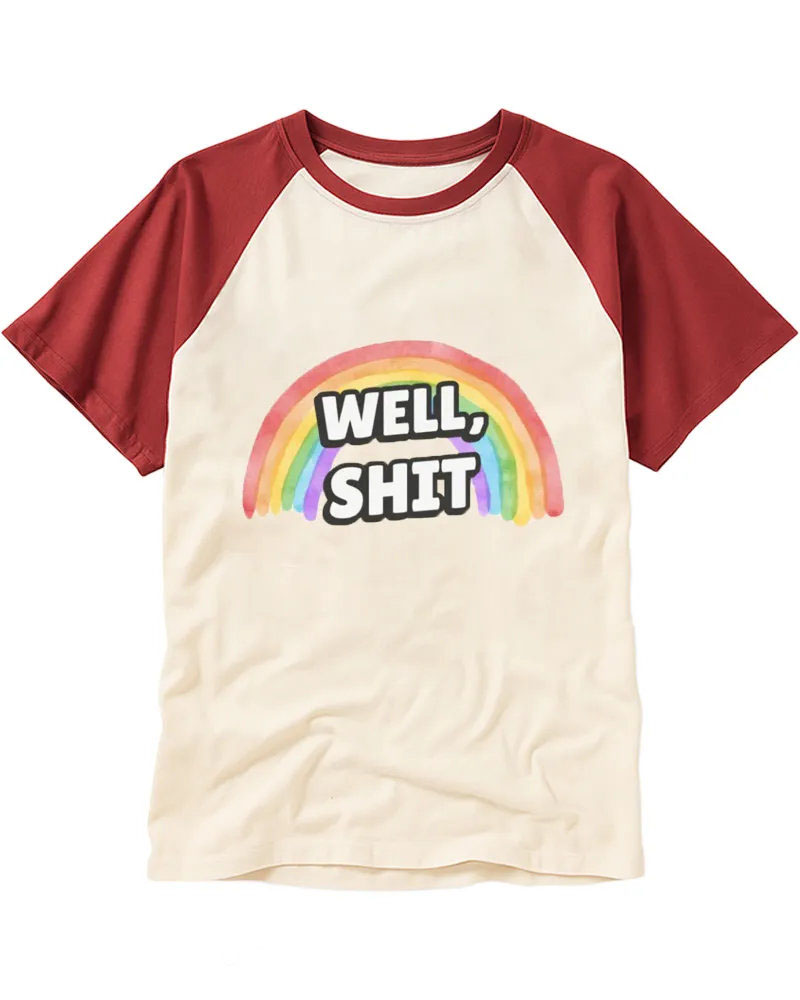 Retro Humorous Rainbow Vibe Cotton Tee