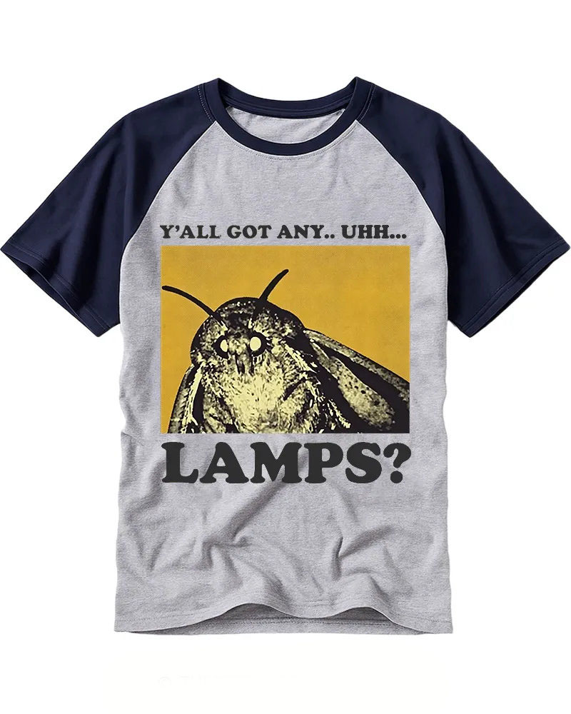 Classic Retro Humorous Moth Cotton Raglan Tee