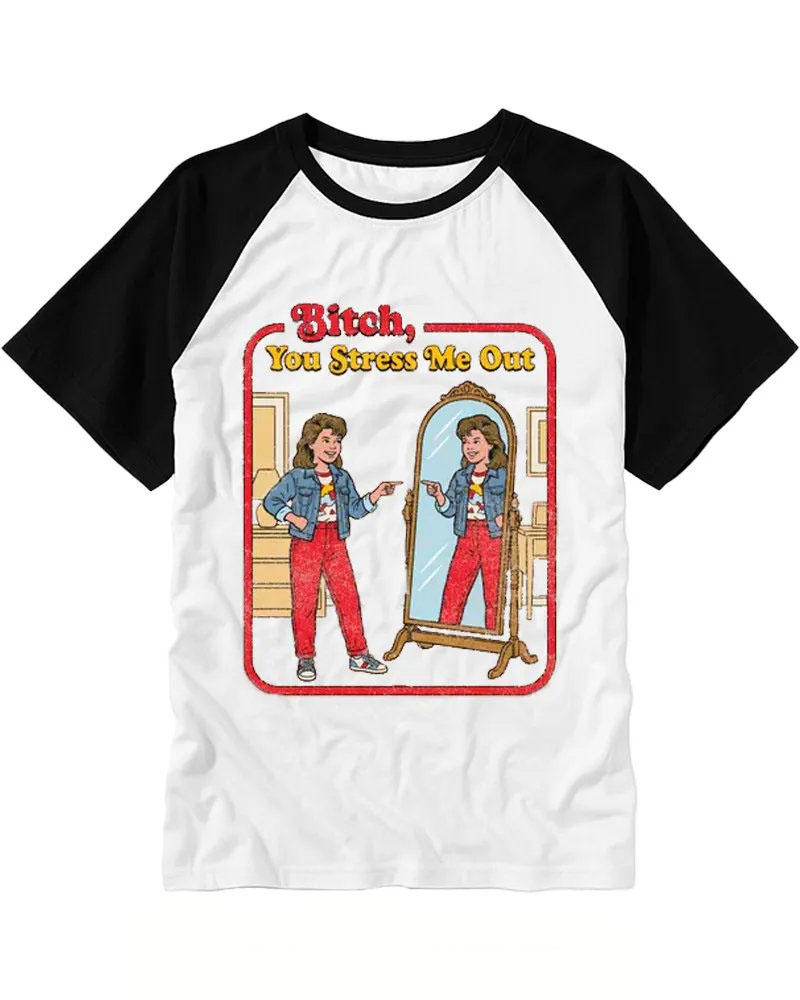 Retro Mirror Sassy Quote Raglan Tee