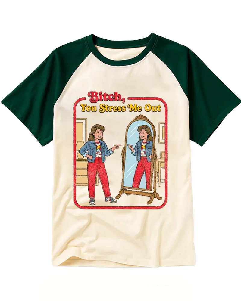 Retro Mirror Sassy Quote Raglan Tee