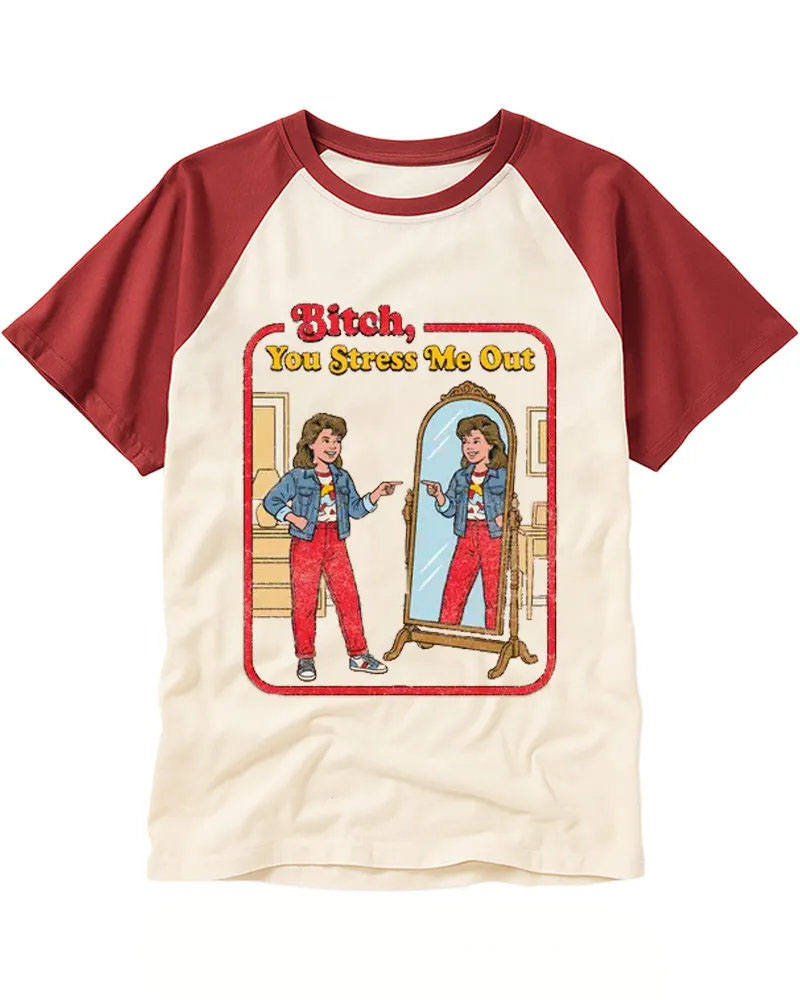 Retro Mirror Sassy Quote Raglan Tee