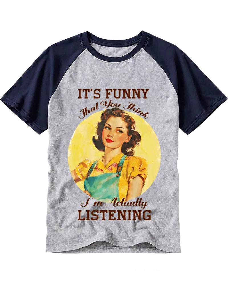 Classic Retro Pinup Woman Illustration Raglan Top
