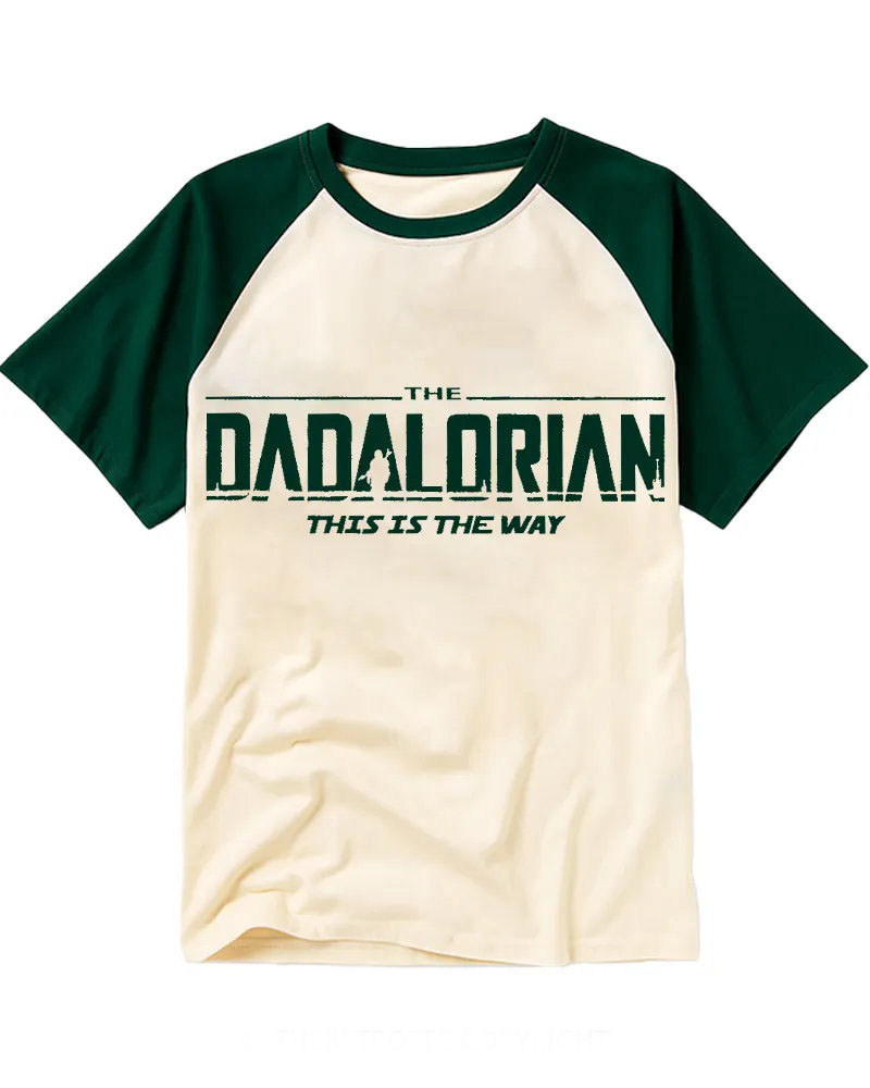 Retro Sci-Fi Letter Print Raglan Cotton T-shirt