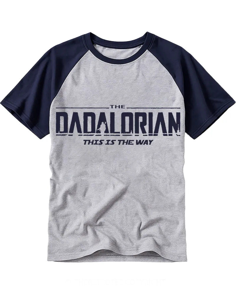 Retro Sci-Fi Letter Print Raglan Cotton T-shirt