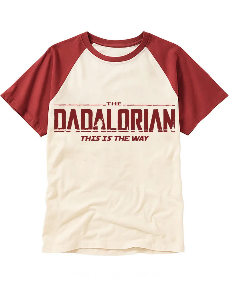 Retro Sci-Fi Letter Print Raglan Cotton T-shirt